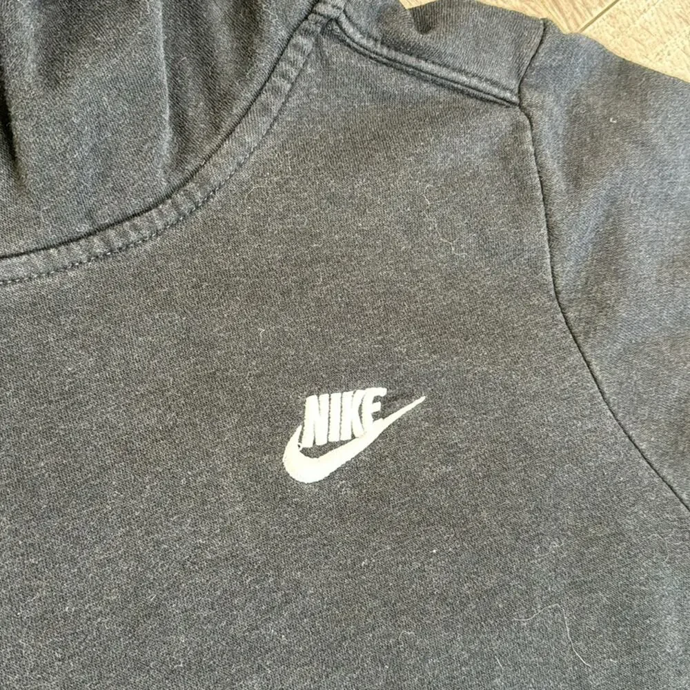 NIKE Women's Black Sportswear Club Fleece Funnel-Neck Hoodie Sweatshirt